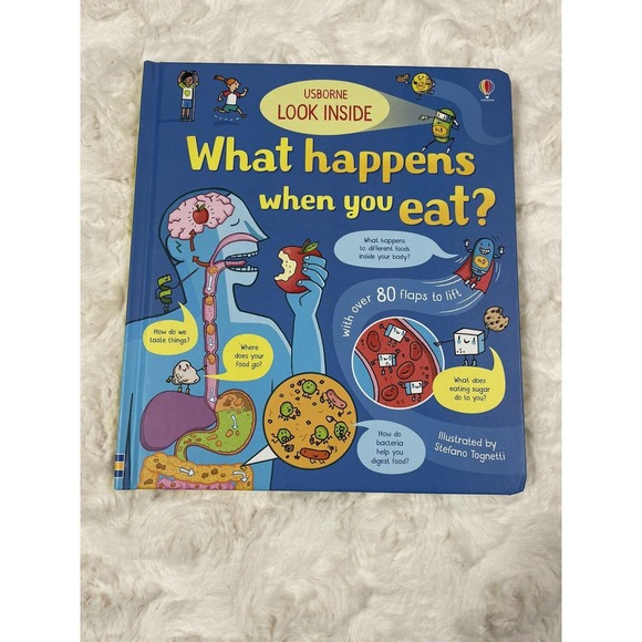 Usborne Look Inside What Happens When You Eat (Board Book) - Picture 1 of 3